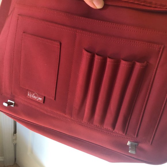 Kipling red messenger bag with computer compartment - Picture 11 of 16